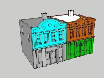 Shop Store Building 2pcs by Outland Models 3D Printable 3D print model purchase