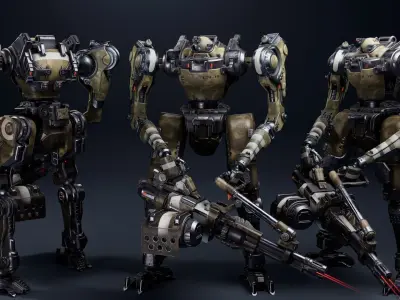 Super Bot pack Vol2 3D Model Collection