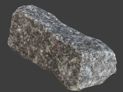 Gravel 4 rock Low-poly 3D model