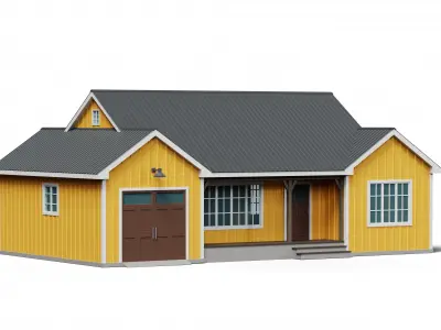 Classic American Country Houses Set 3D Model Pack