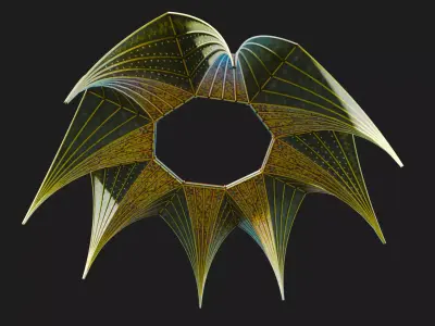 Medieval Church Ceiling Octogon - Base ONLY 3D model