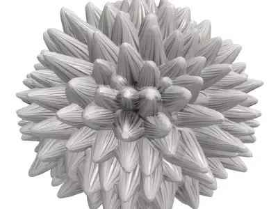 Abstract Organic Spiked Sphere Low-poly 3D model