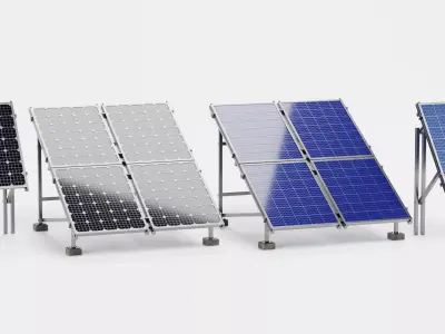 4 Solar Panels Collection - Photovoltaic Modules 3D model