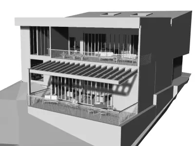 Contemporary Modern House Fully Furnished 3D print model