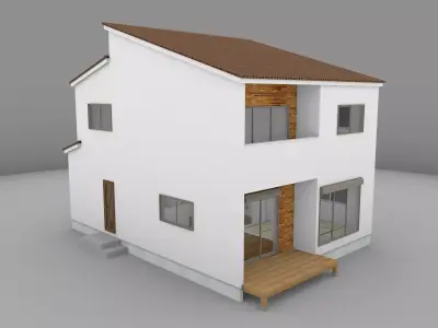 House model for background 14 Low-poly 3D model