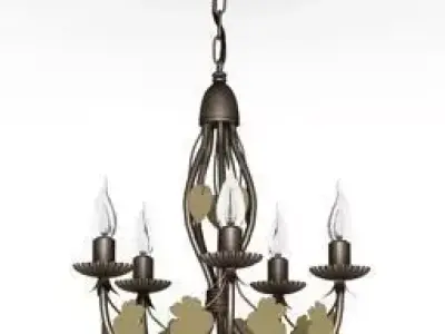 Lamp chandelier with leaves 3D model