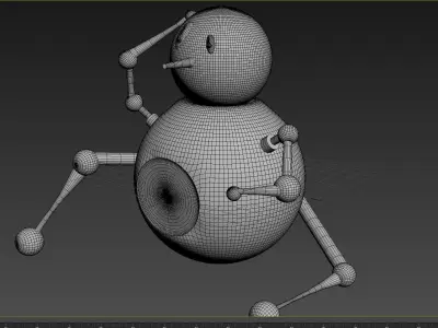 Confused Funny Robo 3D Model Low-poly 3D model