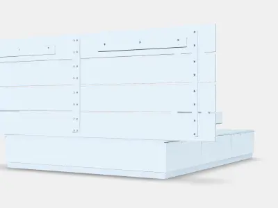 NORDLI Bed frame w storage and headboard Low-poly 3D model