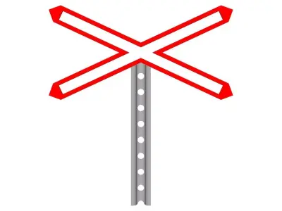 uncontrolled railway crossing 2 3D model