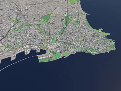 Beirut Lebanon 25x25km 3D City Map 3D model