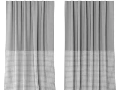Curtains 128 Pottery Barn Teen Ombre Blackout Curtain 3D model