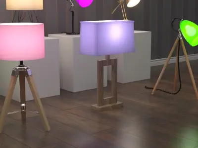 12 home lamps set 3D model