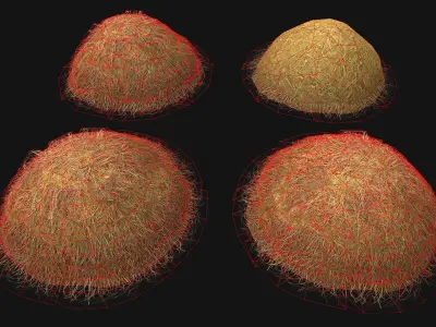 Haystack Stack of Hay Straw Pile Low-poly 3D model