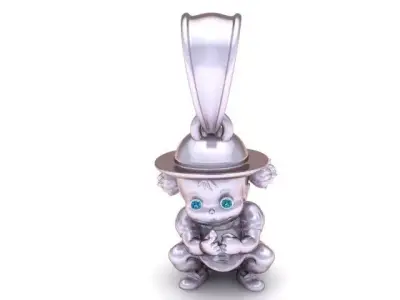 Diamond-Eyed Street Kid Pendant  3D Printable Gold Characeeer 3D print model