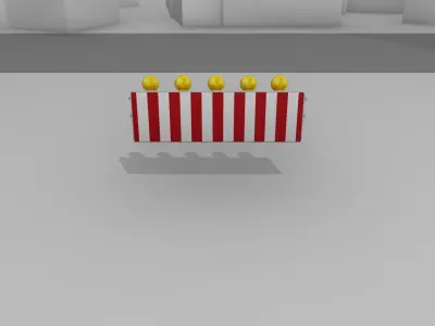 Construction Barrier 4 with warning lights 600-37 500x1600mm Low-poly 3D model
