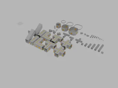 Make your own space station - Extended Average Low-poly 3D model