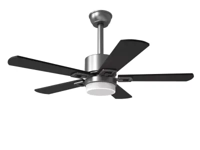 Ceiling Fan with Cylinder Light 3D model