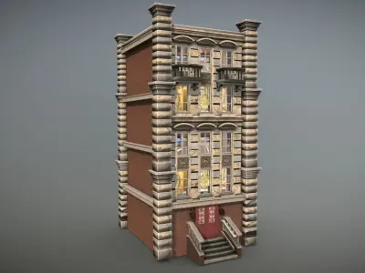 Gothic Building Low-poly 3D model