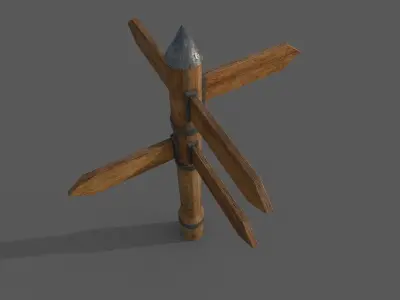 Wooden Sign Low-poly 3D model Low-poly 3D model