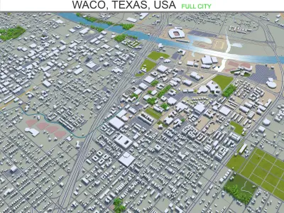 Waco Texas USA 35km Low-poly 3D model