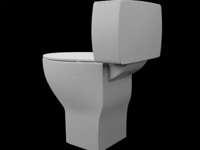 Toilet for bathroom Low-poly 3D model Low-poly 3D model