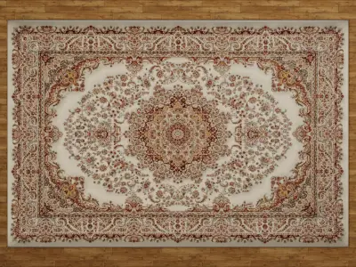 Carpet made of silk fabric in oriental style for interior 3D model