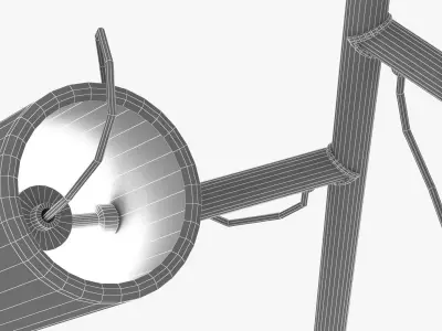 Floor Lamp with Three White Cylindrical Shades 3D model