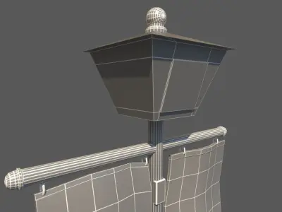 banner speaker post Low-poly 3D model