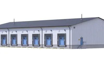 Industrial Building 8  Low-poly 3D model