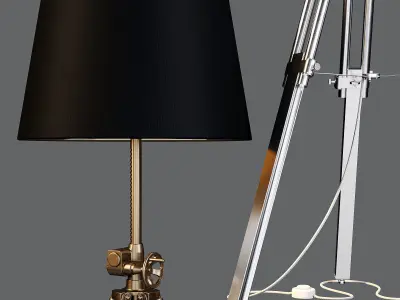 Zuma Line Seville Black and White - Floor Lamp 3D model