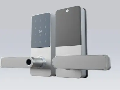Biometric Digital Door Lock Low-poly 3D model