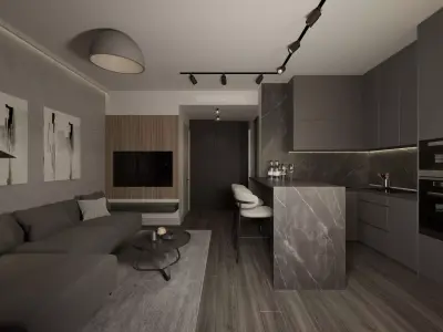 Living room Low-poly 3D model