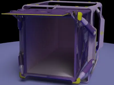 Futuristic dynamic dampening container Low-poly 3D model