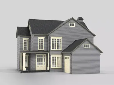 British House Design 02T2 Low-poly 3D model