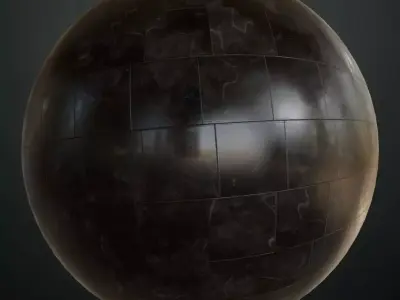 Luxury Polished Black Marble Wall Tiles PBR Seamless Texture