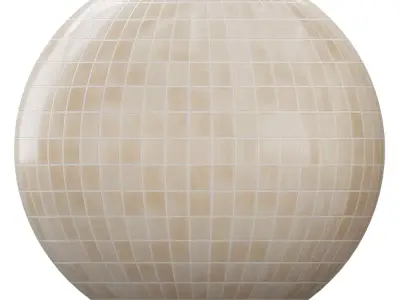 Small Square Beige Ceramic Tiles 3D Model  Texture