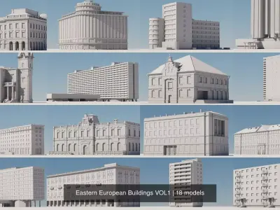 20 Eastern European Buildings Ornaments Dressing VOL1 3D Model Pack