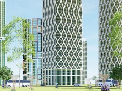 Office Twin Towers GH230129 - Rhino Grasshopper Project 3D model