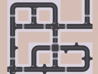 Low Poly Road Tiles Low-poly 3D model