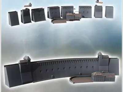 Edersee or Edertal Dam with buildings Waldeck Hesse Germany - Mo 3D print model