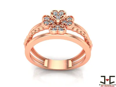 0239 - Delicate Flower Ring for Women - JCADHub 3D print model