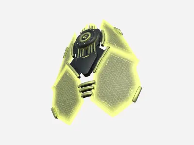 SciFi Shield A05 Black Yellow - Sci Fi Weapon Design Low-poly 3D model
