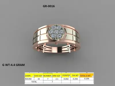 50 light weight men ring  3D print model
