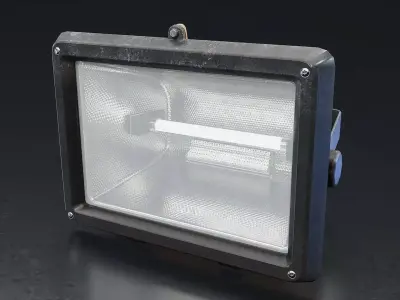 Industrial Work Floodlight Stand Low-poly 3D model