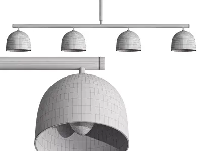 In Line Chandelier Cream 3D model