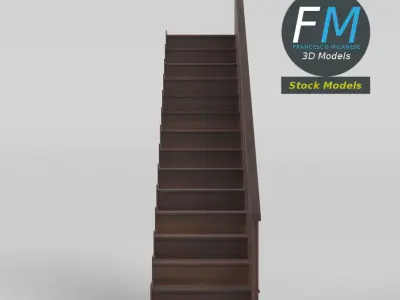Wooden staircase 3D model