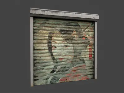 Roll up doors Chinese-style Low-poly Low-poly 3D model