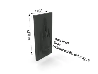 parametric wood skull 3D print model