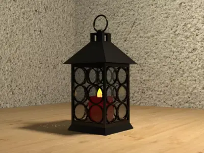 lantern with candle 3D model purchase