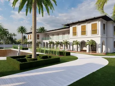 beach Casa Scene- king villa-modern house 3D model